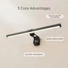 A monitor light bar is shown with features like quick on/off and no-drill installation.