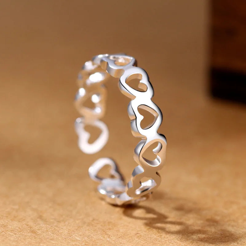 925 Sterling Silver Heart Ring for Women