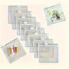 A collection of clear, zippered organizer bags for portable travel medicine, stacked and displayed on a white background.