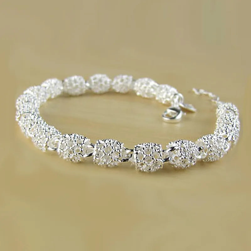 Sterling Silver Geometric Chain Bracelet