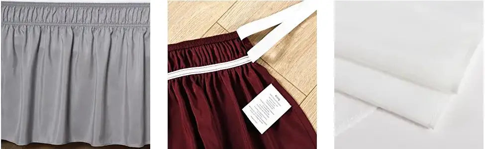 Wrap-Around Ruffle Bed Skirt with Elastic Belt - 15 Inch Drop