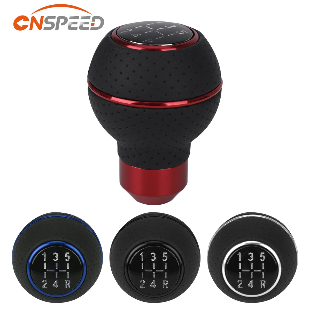 Universal Aluminum Alloy Shift Knob with Leather Grip