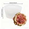 A white silicone mold shaped like a lotus flower, measuring 6.6cm wide and 3.9cm tall.