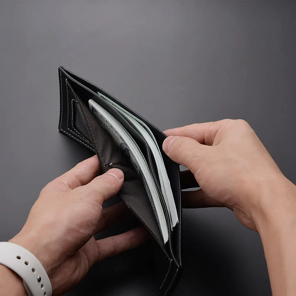 Slim PU Leather Folding Wallet with Card Holder