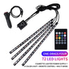 RGB LED car interior ambient light kit with power supply and remote control for music sync