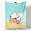 Cozy Cartoon Flannel Throw Blanket for Kids and Sofa