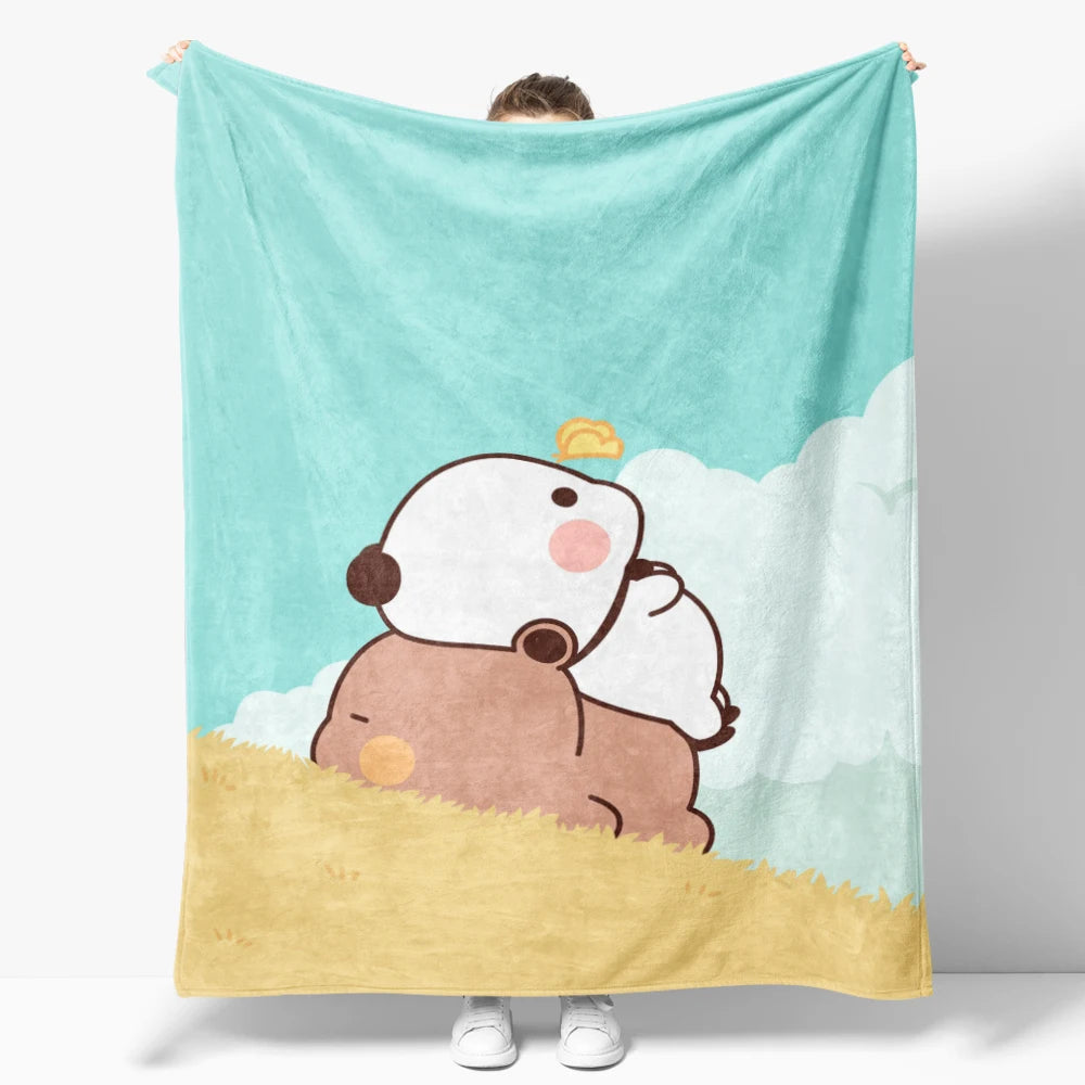 Cozy Cartoon Flannel Throw Blanket for Kids and Sofa
