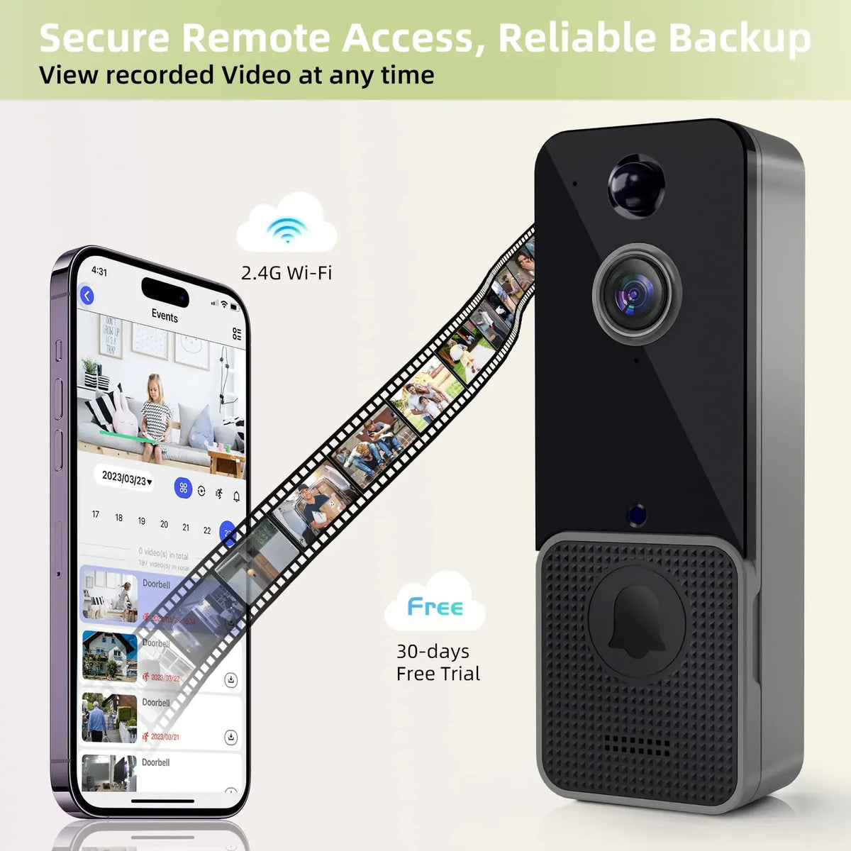 Wireless Video Doorbell with Human Detection