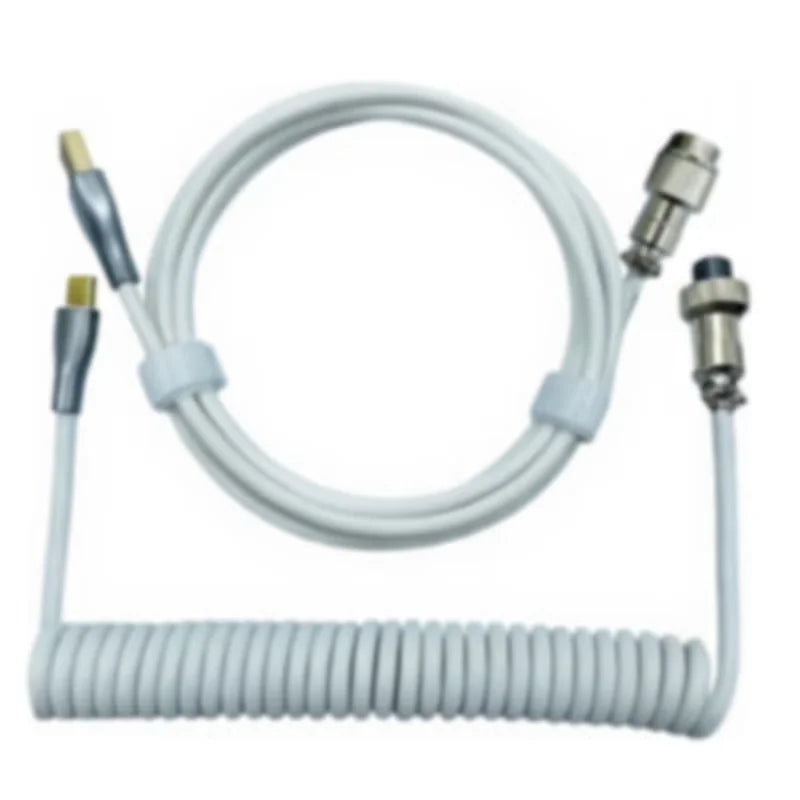 Retractable Coiled USB Cable for Mechanical Keyboards