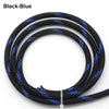 Black-blue braided cable sleeve for flexible wire protection
