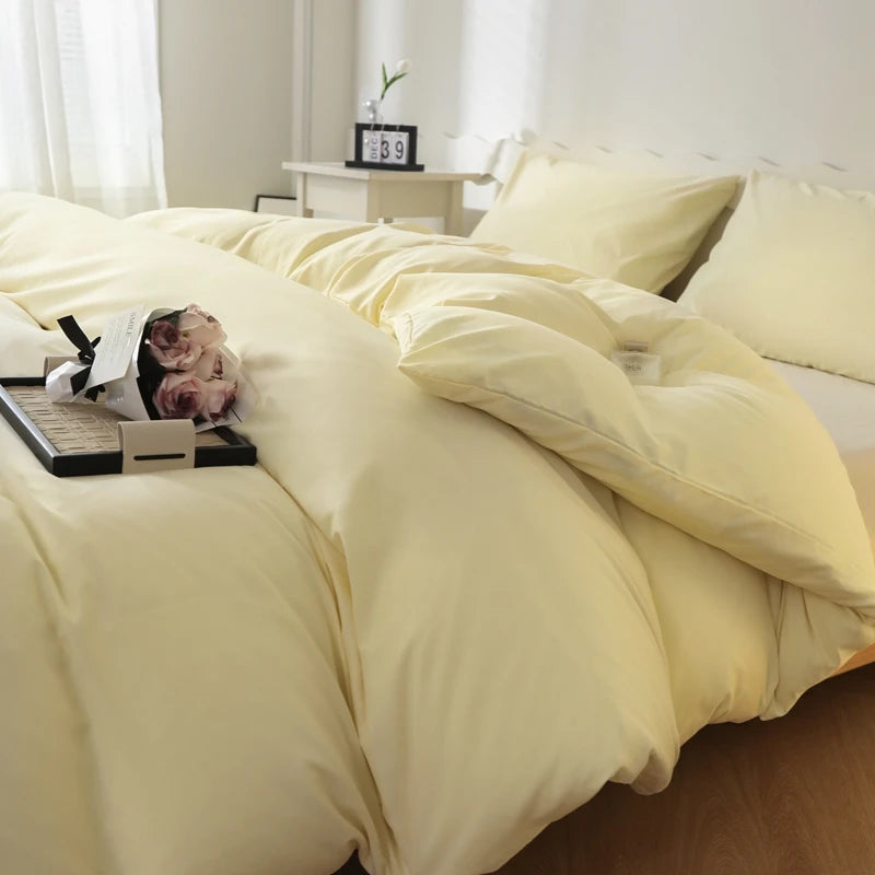 Washed Cotton Duvet Cover – Minimalist Solid Color Bedding
