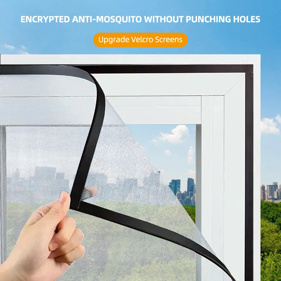 Customizable Fiberglass Window Screen with Easy Velcro Installation