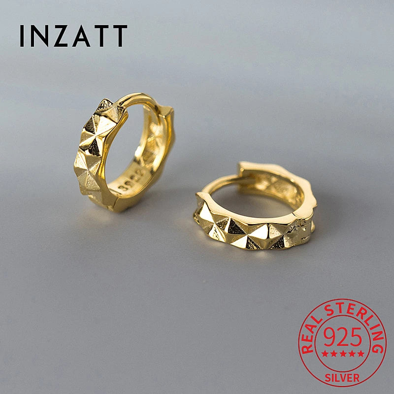 Boucles d'oreilles créoles géométriques en argent sterling 925