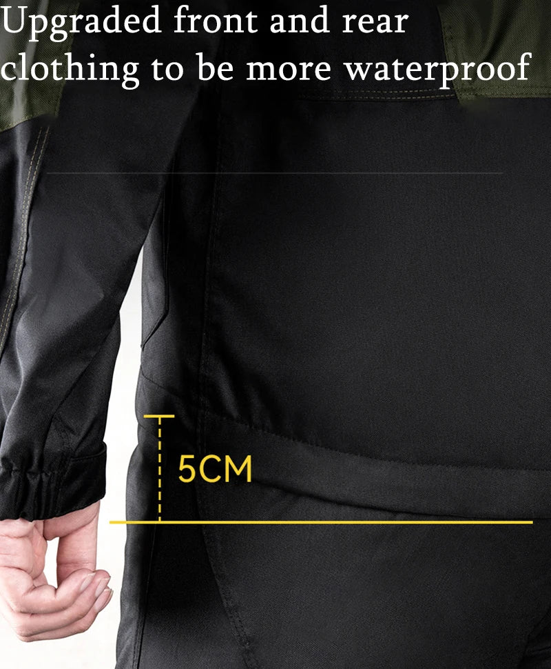 Men's Waterproof Motorcycle Rain Suit with Breathable Fabric