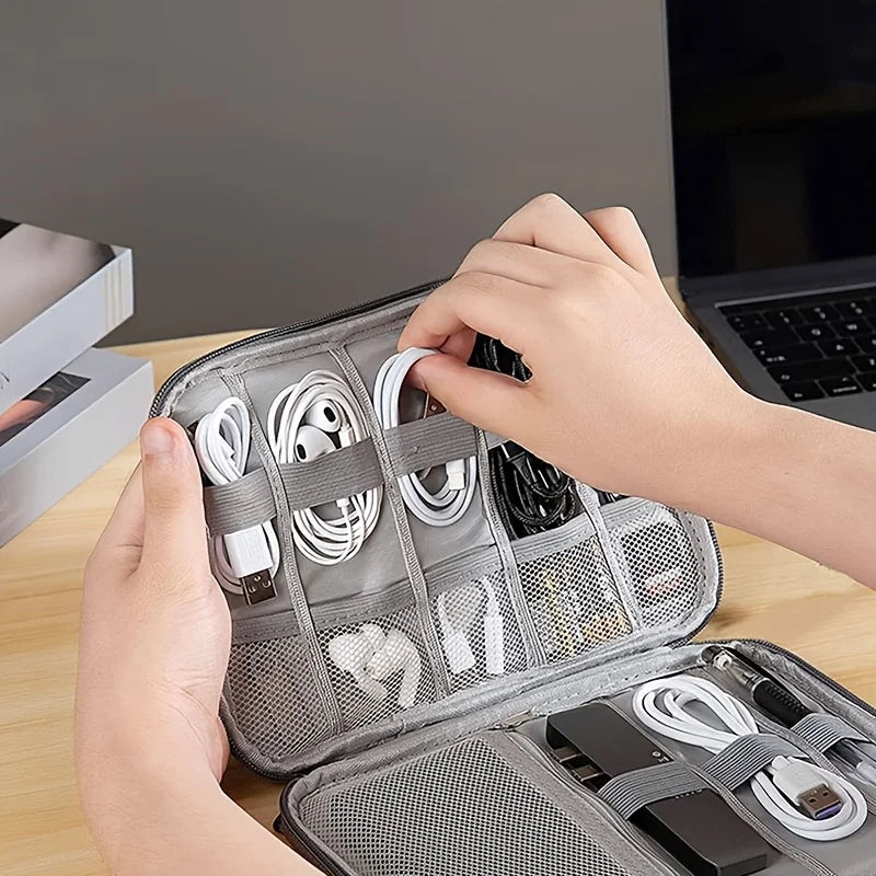 Multi-Pocket Travel Cable Organizer Case