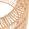 Close-up of a woven paper rope lampshade featuring natural beige fibers and a light wood accent.