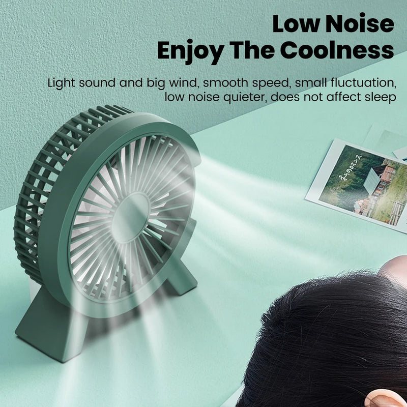 Compact USB Rechargeable Desk Fan