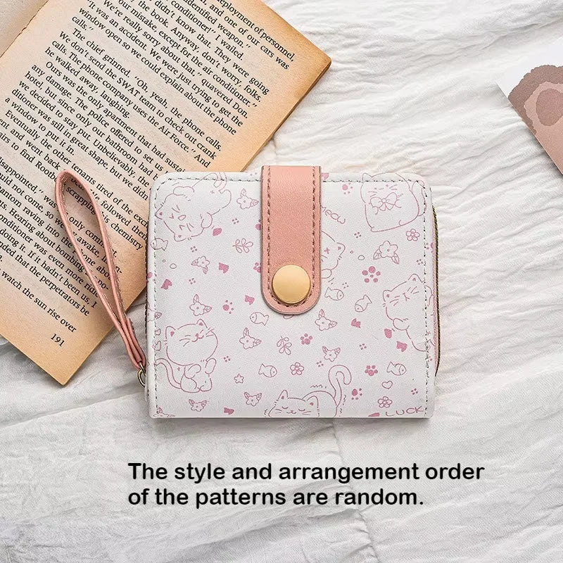 Cute Cat PU Leather Wallet with Zipper