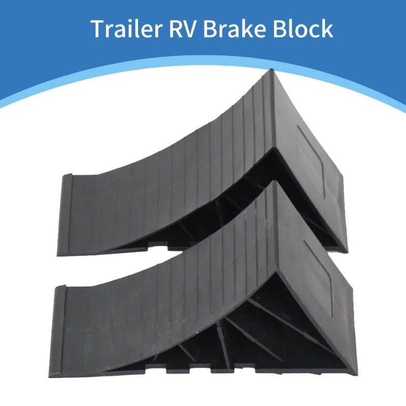 A black trailer RV brake block shown in a stacked, angled view.