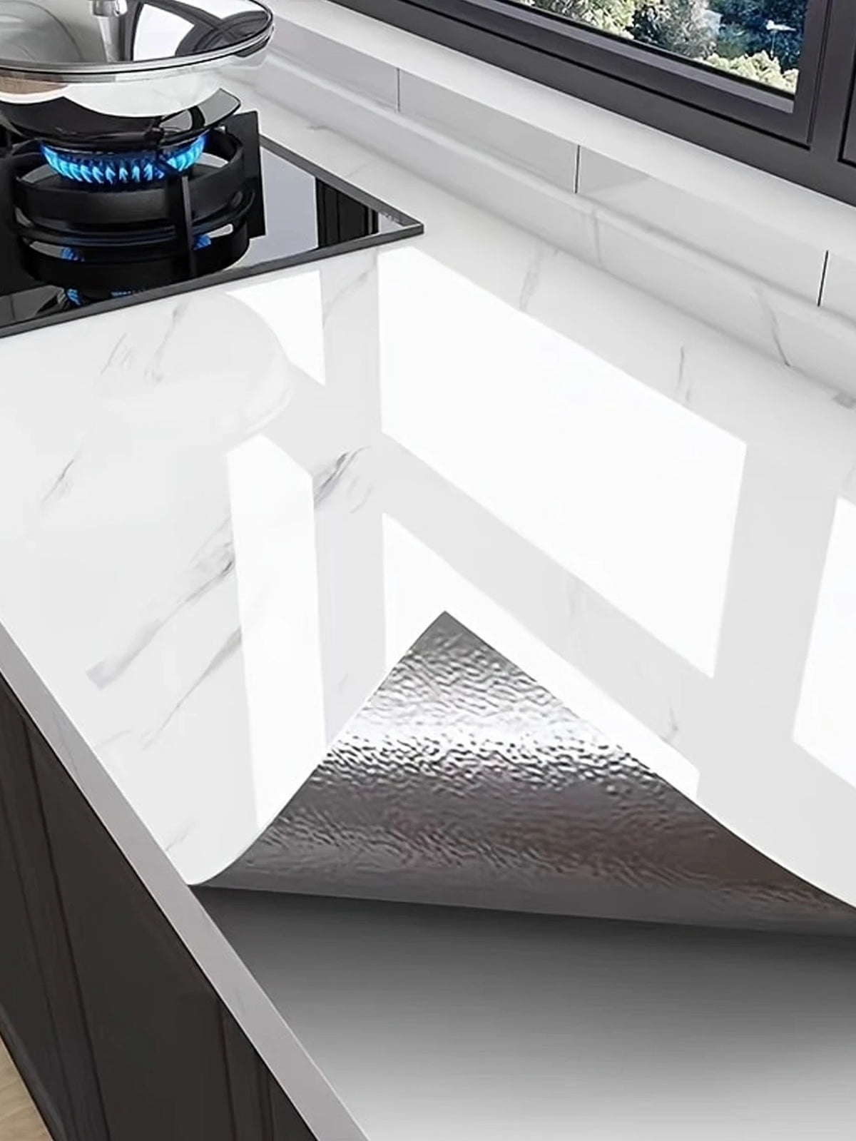 Marble Peel-and-Stick Waterproof Wallpaper for Kitchen & Bathroom