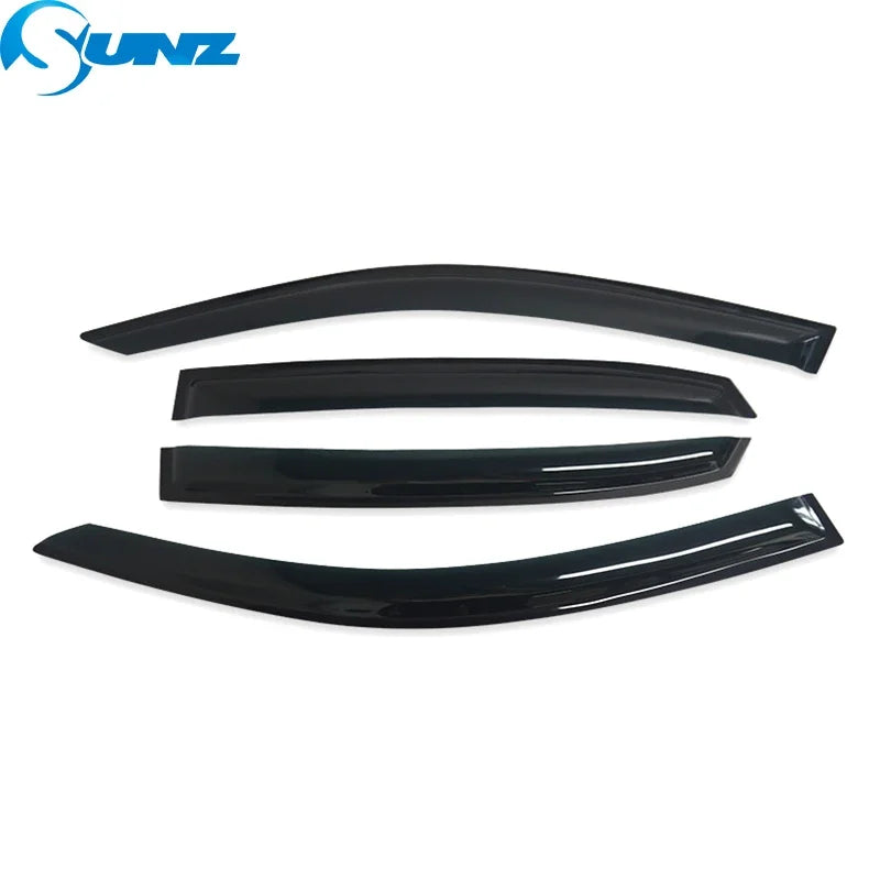 Matte black acrylic window deflectors for a Honda Civic Hatchback