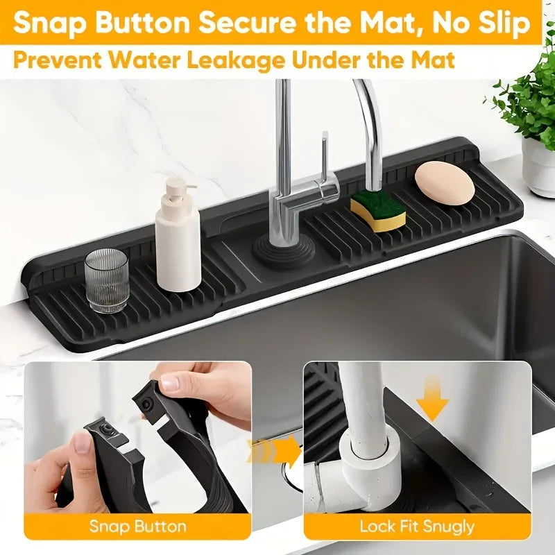 Silicone Faucet Splash Guard Mat for Kitchen Sink