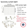LED curtain light featuring 10 vertical light strips and adjustable brightness with a remote control