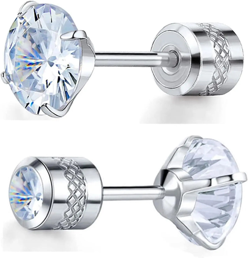Double-Sided Cubic Zirconia Stud Earrings