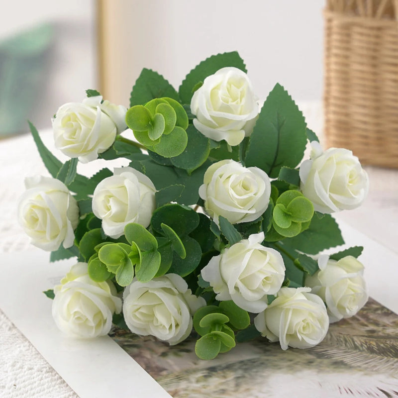 Silk Rose & Eucalyptus Floral Arrangement