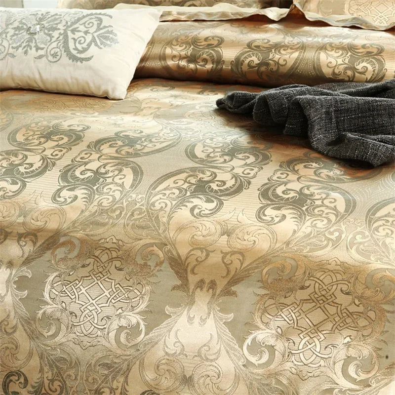 Silver Royal Luxury Duvet Cover Set with Pillowcases