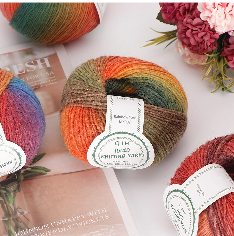 Multicolor Gradient Wool Yarn for Knitting and Crochet
