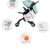 A set of baby feeding accessories including a cloth diaper, swaddle blanket, diaper insert, and nursing pad.