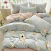 Floral Print 100% Cotton Duvet Cover Set with Two Pillow Shams
