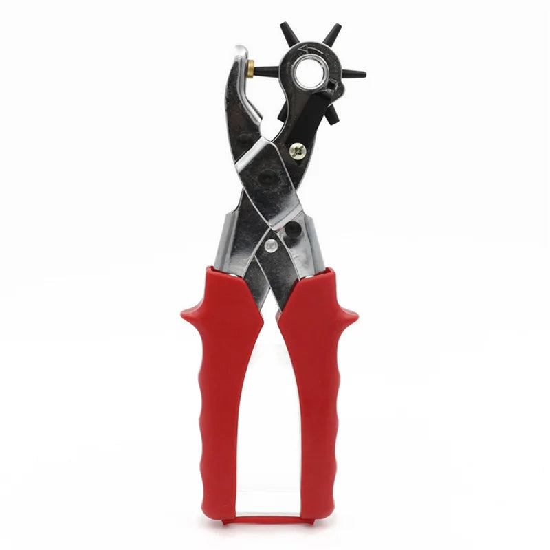 Heavy-Duty Leather Hole Punch Tool with 6 Interchangeable Sizes