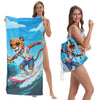 2-in-1 Microfiber Quick-Dry Beach Towel with Foldable Backpack & Storage Bag