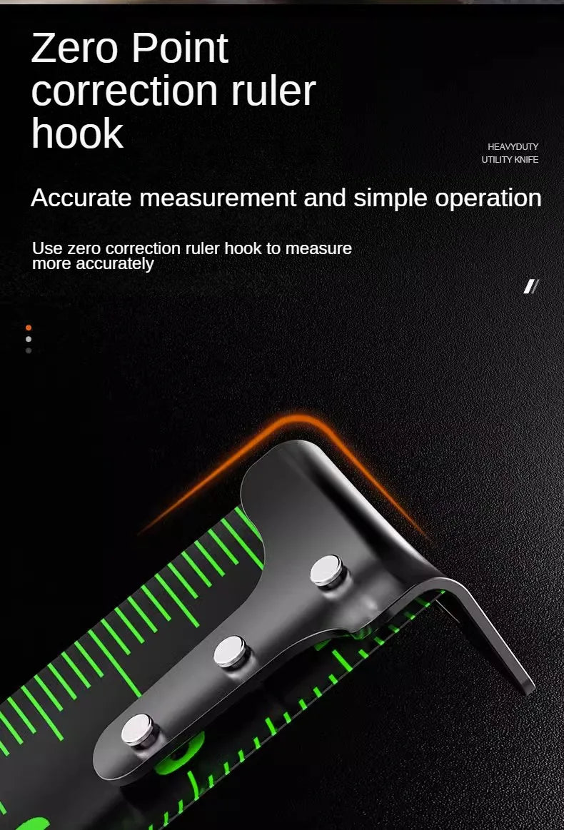 5m Fluorescent Steel Tape Measure with Self-Locking Mechanism