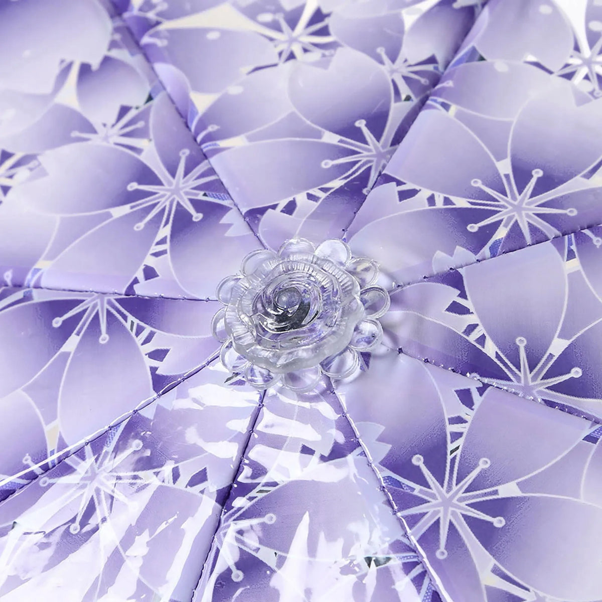 Clear Bloom Folding Umbrella with Floral Print