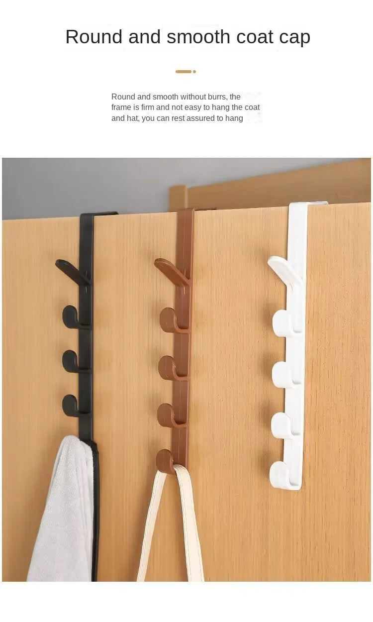 5-Hook Over-the-Door Coat Hanger for Closet & Cabinet Storage