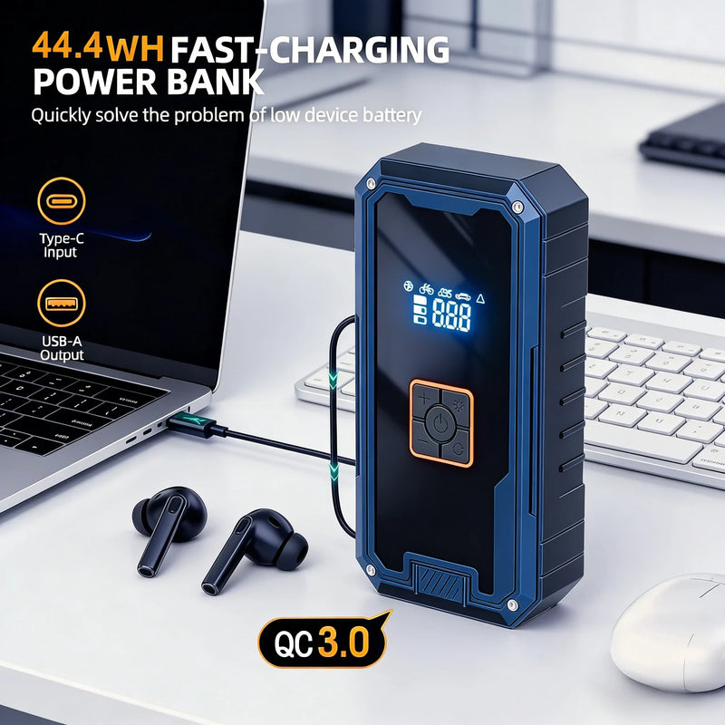 Portable Car Jump Starter with Air Compressor