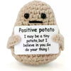Handmade Wool Knit Potato Plush Doll with Inspirational Card