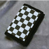Checkered Print Compact Tri-Fold Wallet with ID Window
