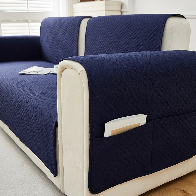 Geometric Quilted Sofa Cover – Soft, Stretchable Protection for Any Seat