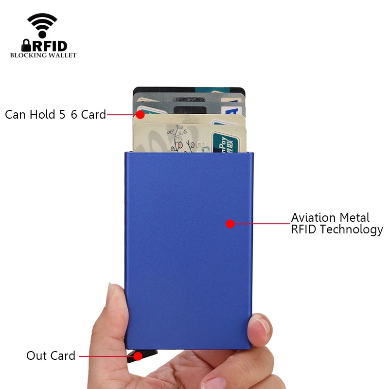 Slim RFID-Blocking Metal Wallet