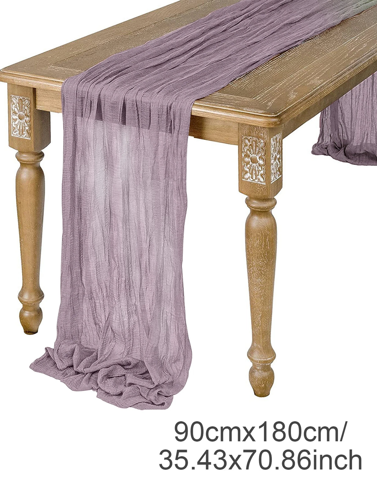 Semi-Sheer Gauze Table Runner in Sage