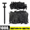 A set of 1000 nylon cable tie buckles and clips for various repairs
