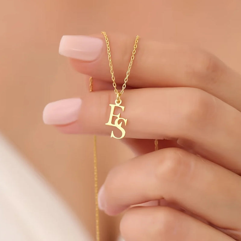 Custom Interlocking Initial Necklace