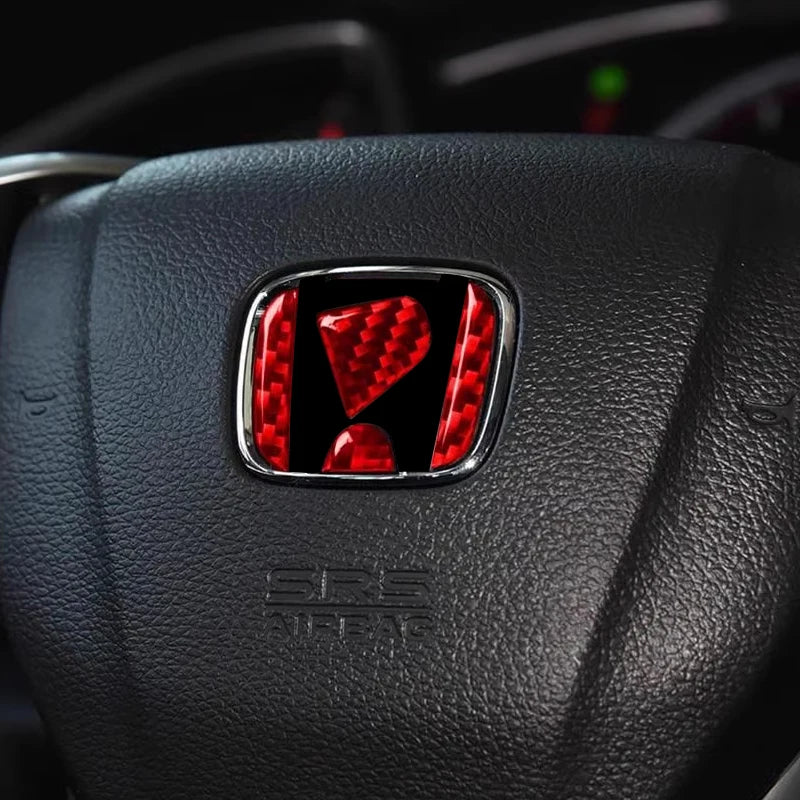 Carbon Fiber Steering Wheel Emblem Decals for Honda Models 2015-2022