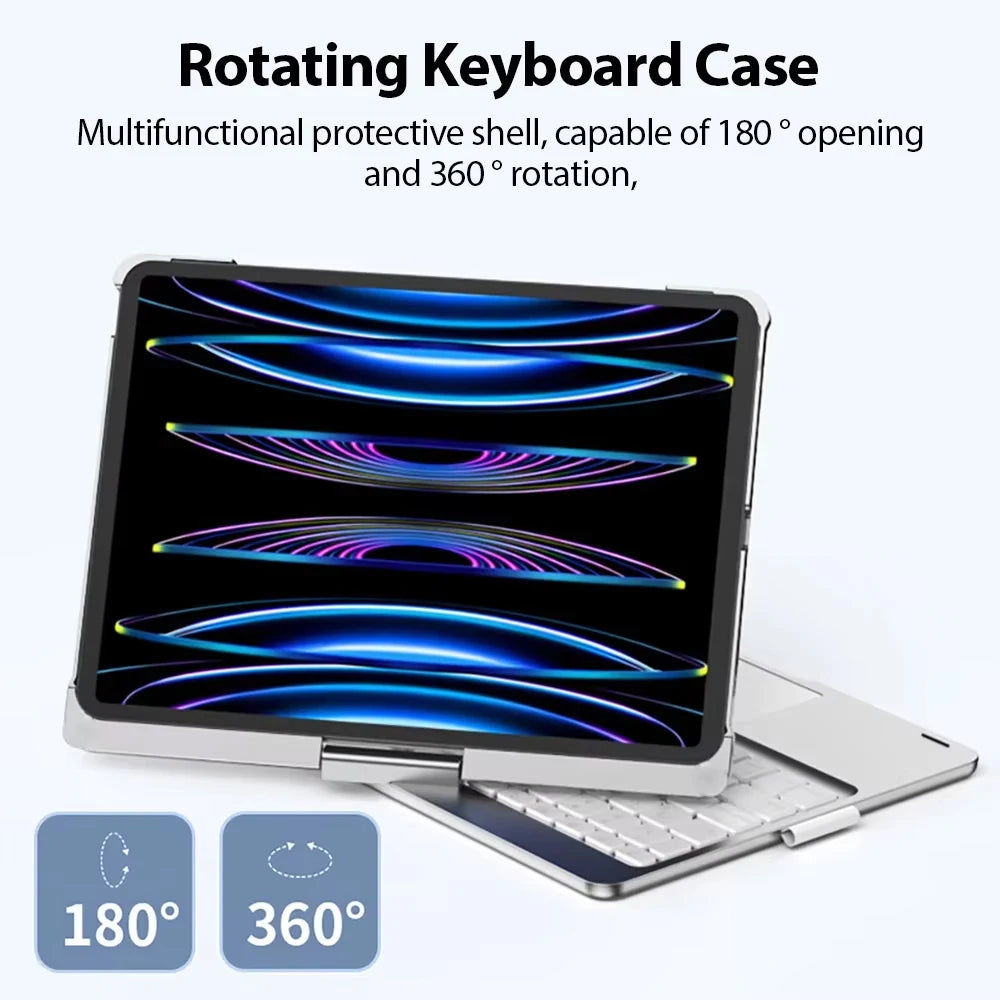 360° Rotating iPad Keyboard Case with Touchpad