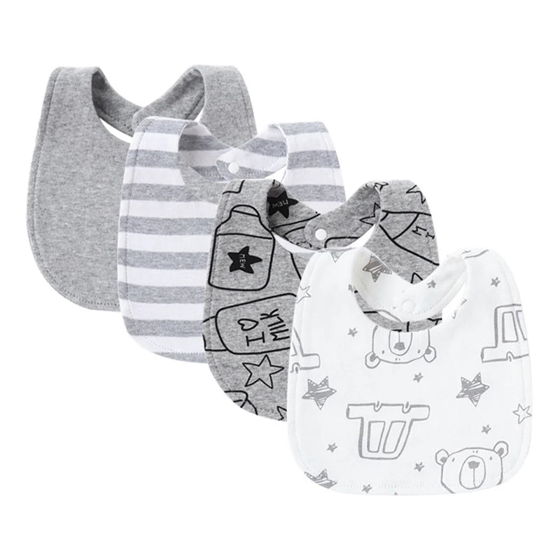 100% Cotton Baby Bibs Set for Newborns