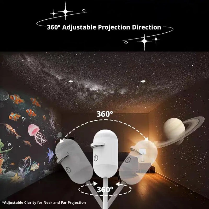 Galaxy Star Projector Night Light with Rechargeable Battery